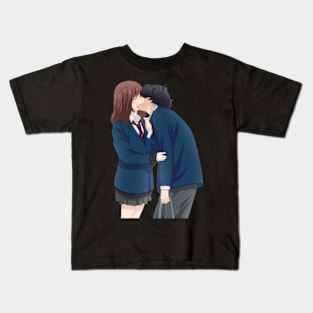 Blue Spring Ride Cute Kou X Futaba Fanart Kids T-Shirt